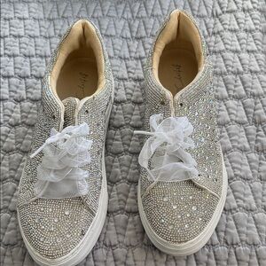 Betsey Johnson Rhinestone Sneakers SB-Suton Size 7.5